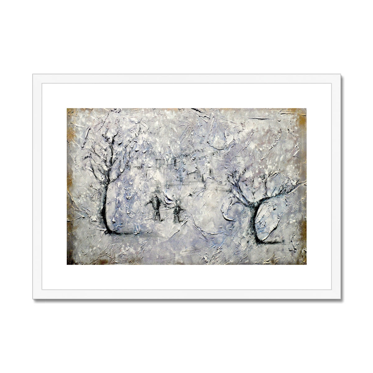 Father Daughter Snow Painting | Framed & Mounted Prints From Scotland