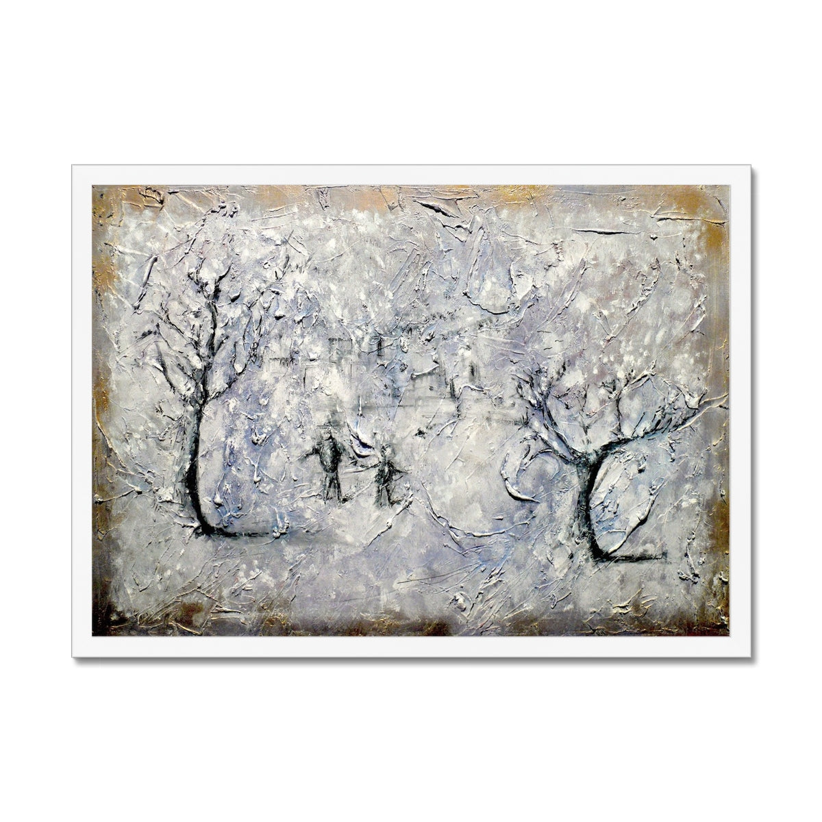 Father Daughter Snow Painting | Framed Prints From Scotland