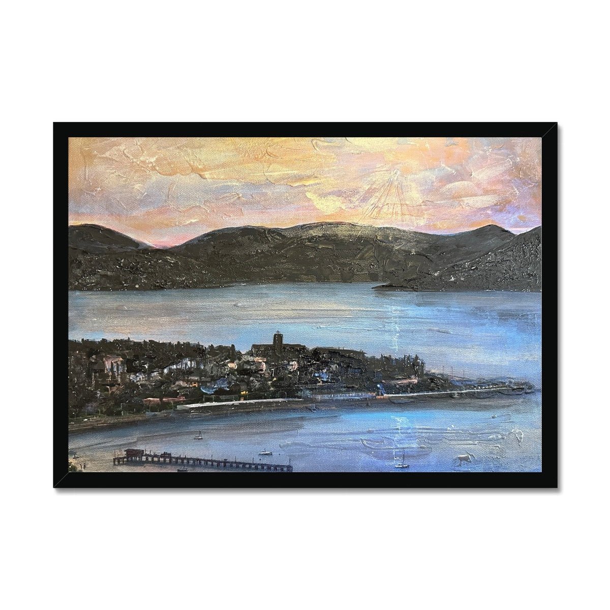 From Lyle Hill Painting | Framed Prints From Scotland-Framed Prints-River Clyde Art Gallery-A2 Landscape-Black Frame-Paintings, Prints, Homeware, Art Gifts From Scotland By Scottish Artist Kevin Hunter