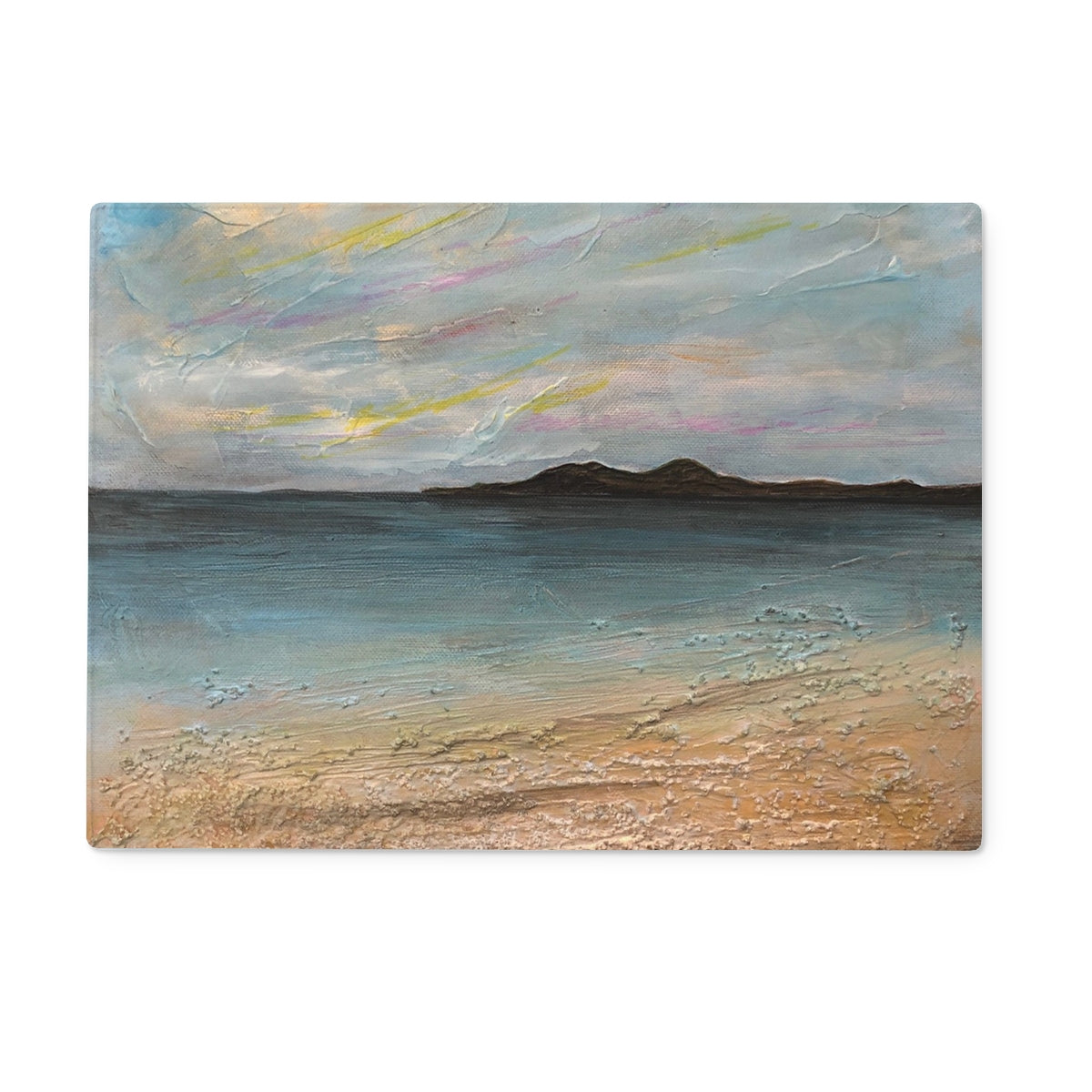 Garrynamonie Beach South Uist Art Gifts Glass Chopping Board