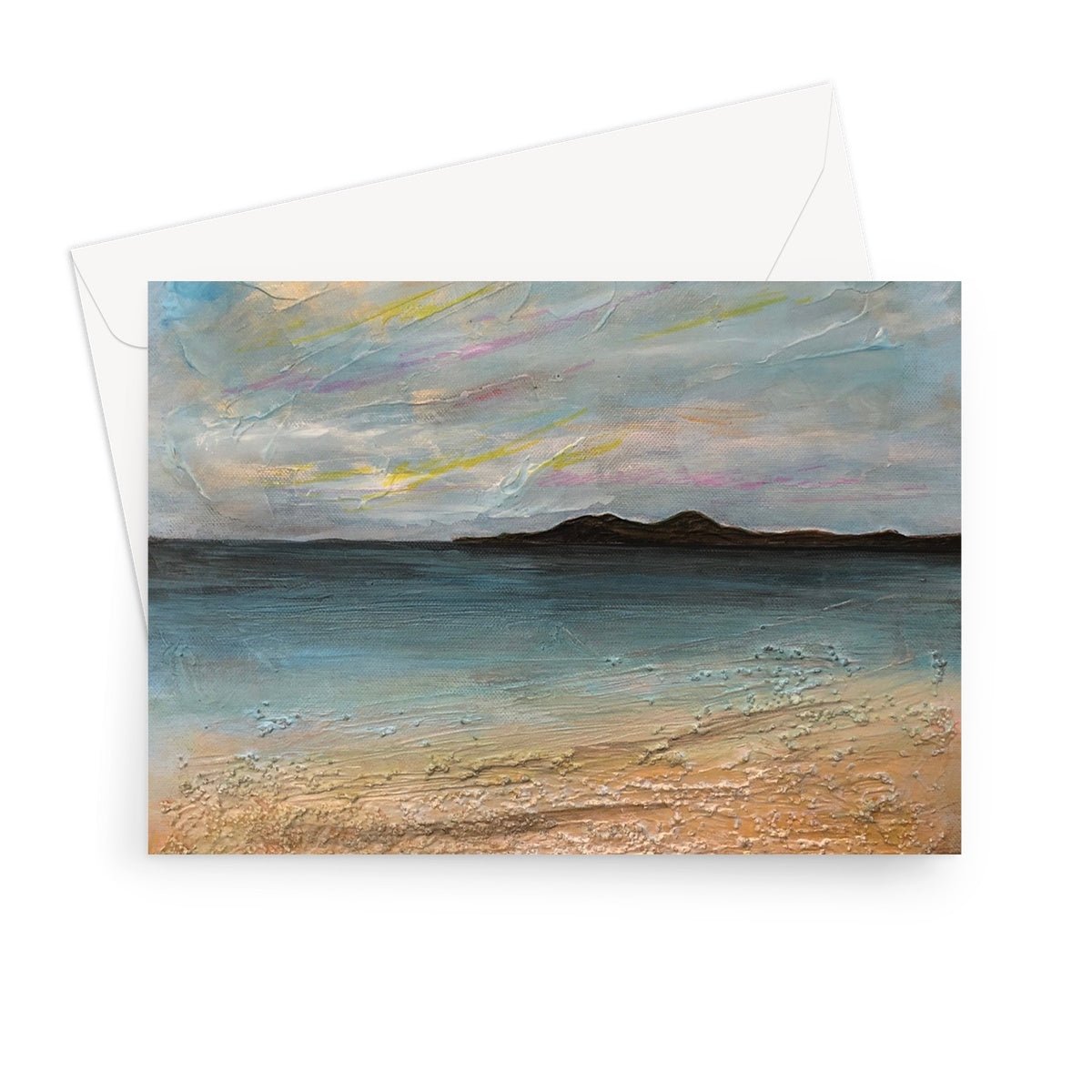 Garrynamonie Beach South Uist Art Gifts Greeting Card-Greetings Cards-Hebridean Islands Art Gallery-7"x5"-1 Card-Paintings, Prints, Homeware, Art Gifts From Scotland By Scottish Artist Kevin Hunter