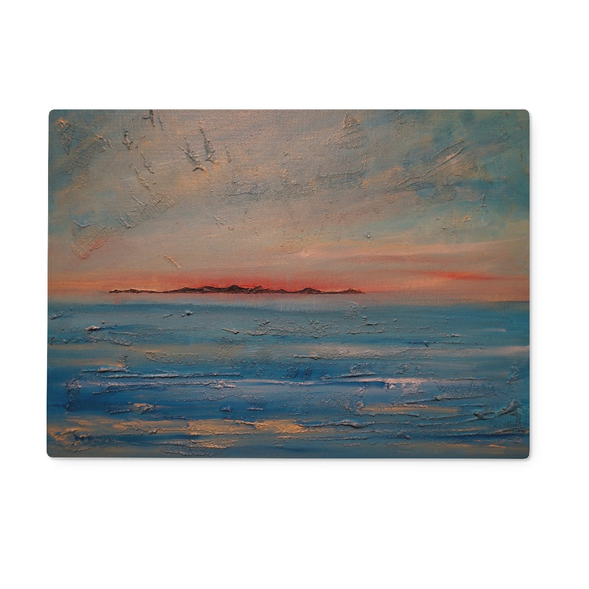 Gigha Sunset Art Gifts Glass Chopping Board