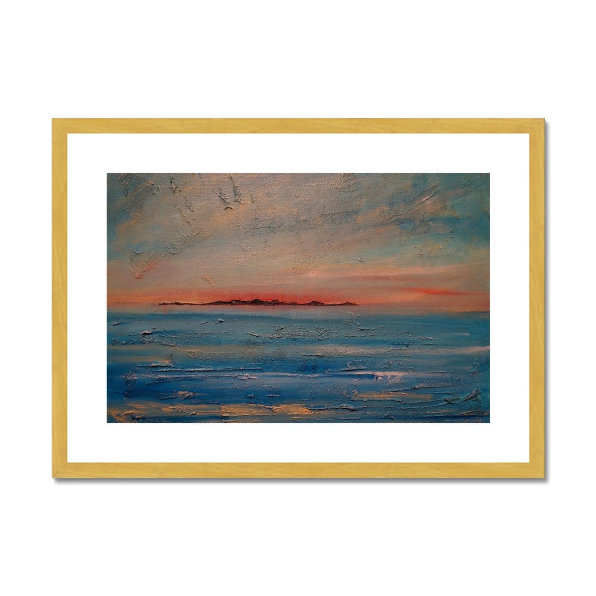 Gigha Sunset Painting | Antique Framed & Mounted Prints From Scotland