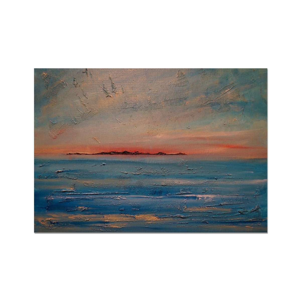 Gigha Sunset Painting | Fine Art Prints From Scotland-Unframed Prints-Hebridean Islands Art Gallery-A2 Landscape-Paintings, Prints, Homeware, Art Gifts From Scotland By Scottish Artist Kevin Hunter