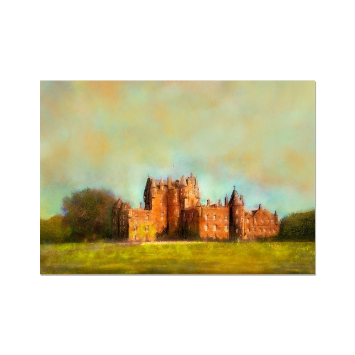Glamis Castle Painting | Fine Art Prints From Scotland-Unframed Prints-Historic & Iconic Scotland Art Gallery-A2 Landscape-Paintings, Prints, Homeware, Art Gifts From Scotland By Scottish Artist Kevin Hunter