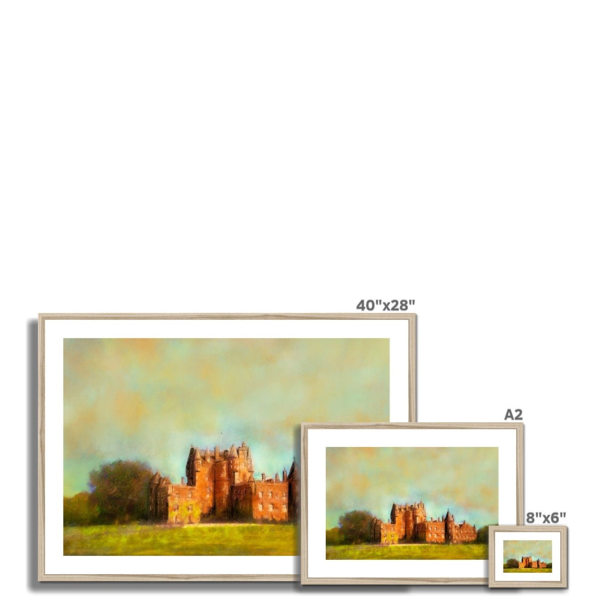 Glamis Castle Painting | Framed & Mounted Prints From Scotland-Framed & Mounted Prints-Historic & Iconic Scotland Art Gallery-Paintings, Prints, Homeware, Art Gifts From Scotland By Scottish Artist Kevin Hunter