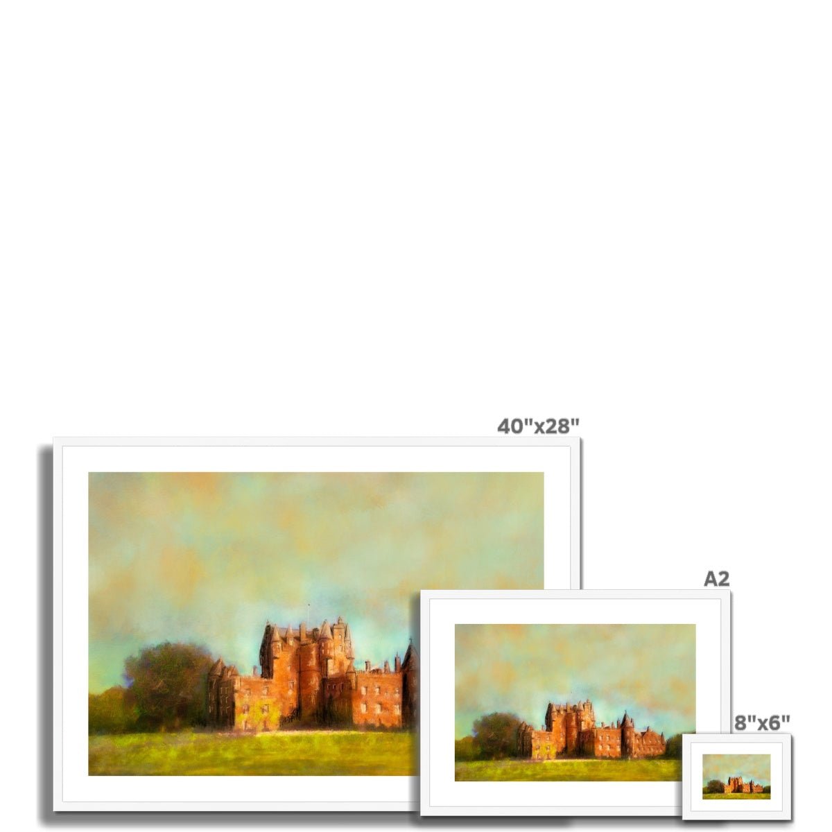 Glamis Castle Painting | Framed & Mounted Prints From Scotland-Framed & Mounted Prints-Historic & Iconic Scotland Art Gallery-Paintings, Prints, Homeware, Art Gifts From Scotland By Scottish Artist Kevin Hunter