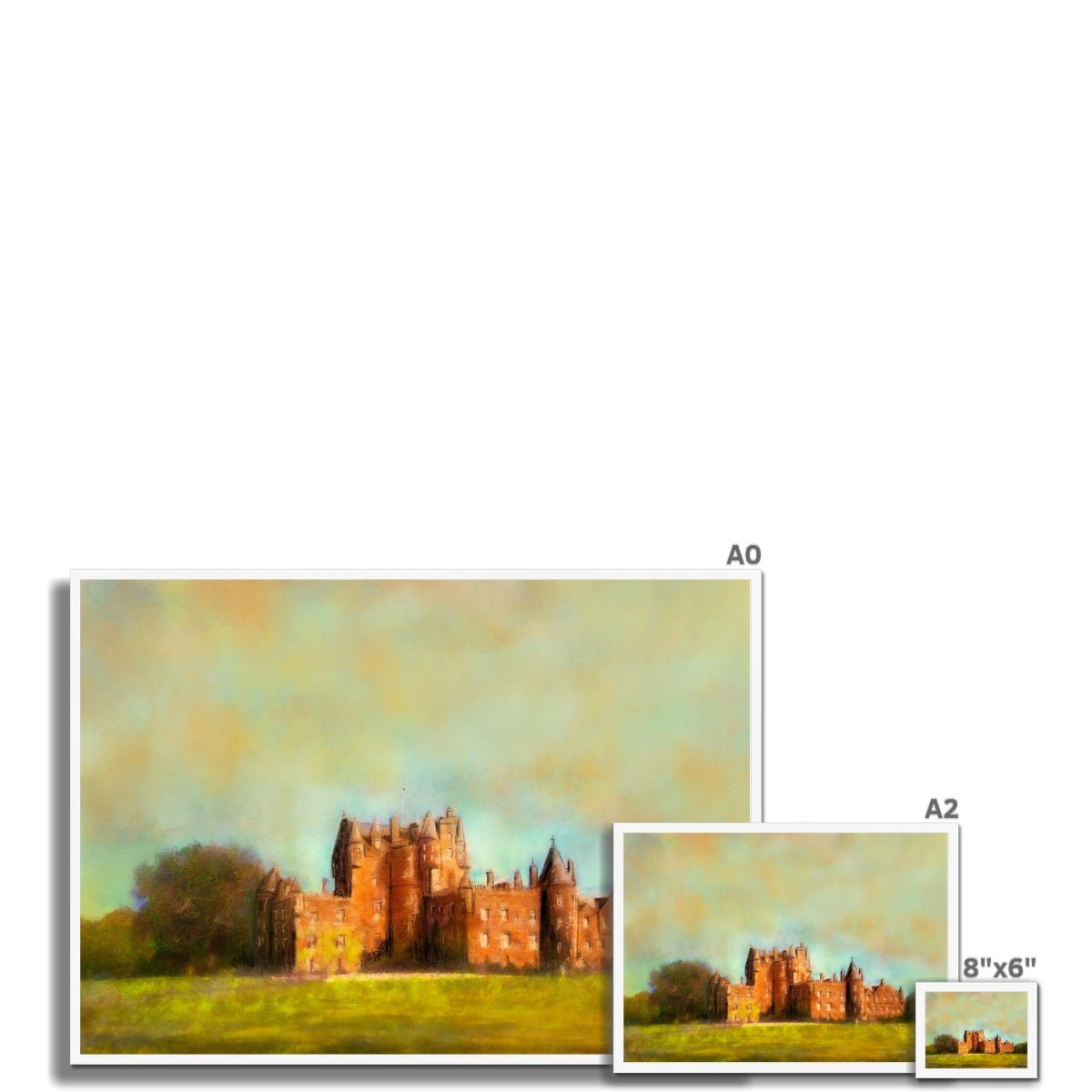 Glamis Castle Painting | Framed Prints From Scotland-Framed Prints-Historic & Iconic Scotland Art Gallery-Paintings, Prints, Homeware, Art Gifts From Scotland By Scottish Artist Kevin Hunter