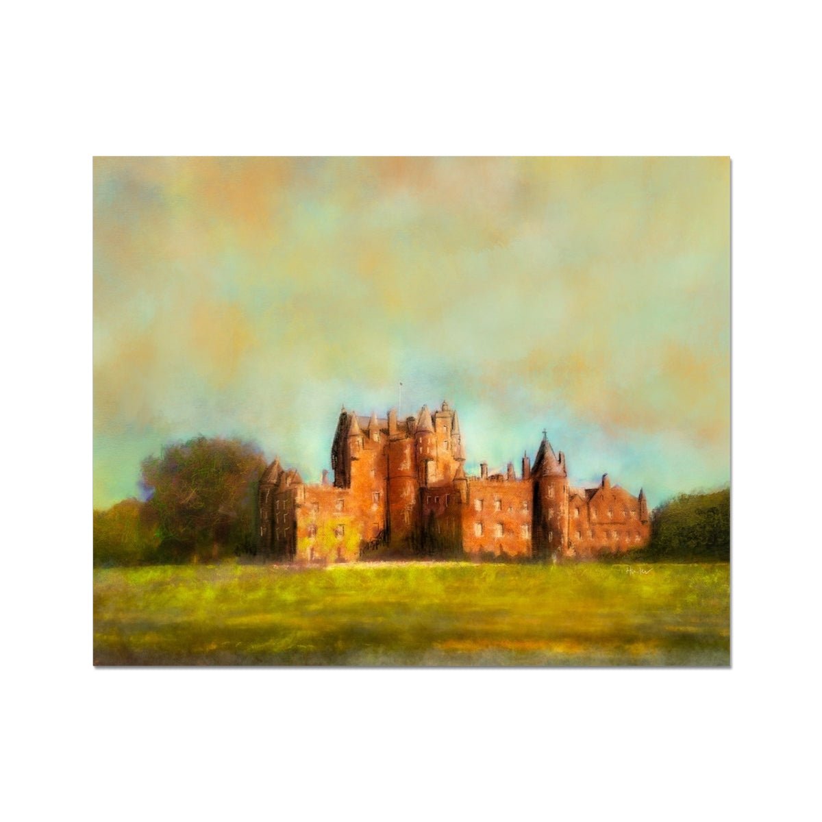 Glamis Castle Painting | Artist Proof Collector Prints From Scotland-Artist Proof Collector Prints-Historic & Iconic Scotland Art Gallery-20"x16"-Paintings, Prints, Homeware, Art Gifts From Scotland By Scottish Artist Kevin Hunter
