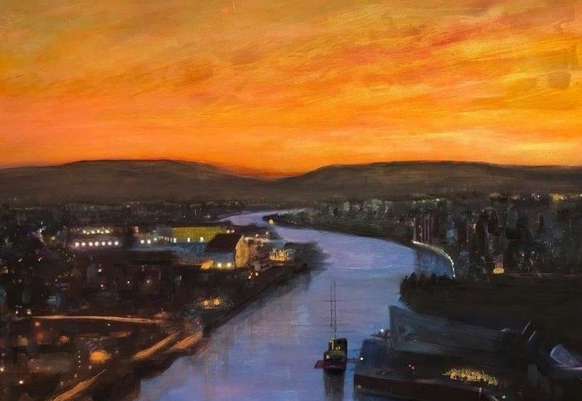 Glasgow Harbour Looking West Art Prints from my Edinburgh & Glasgow Art Gallery Collection