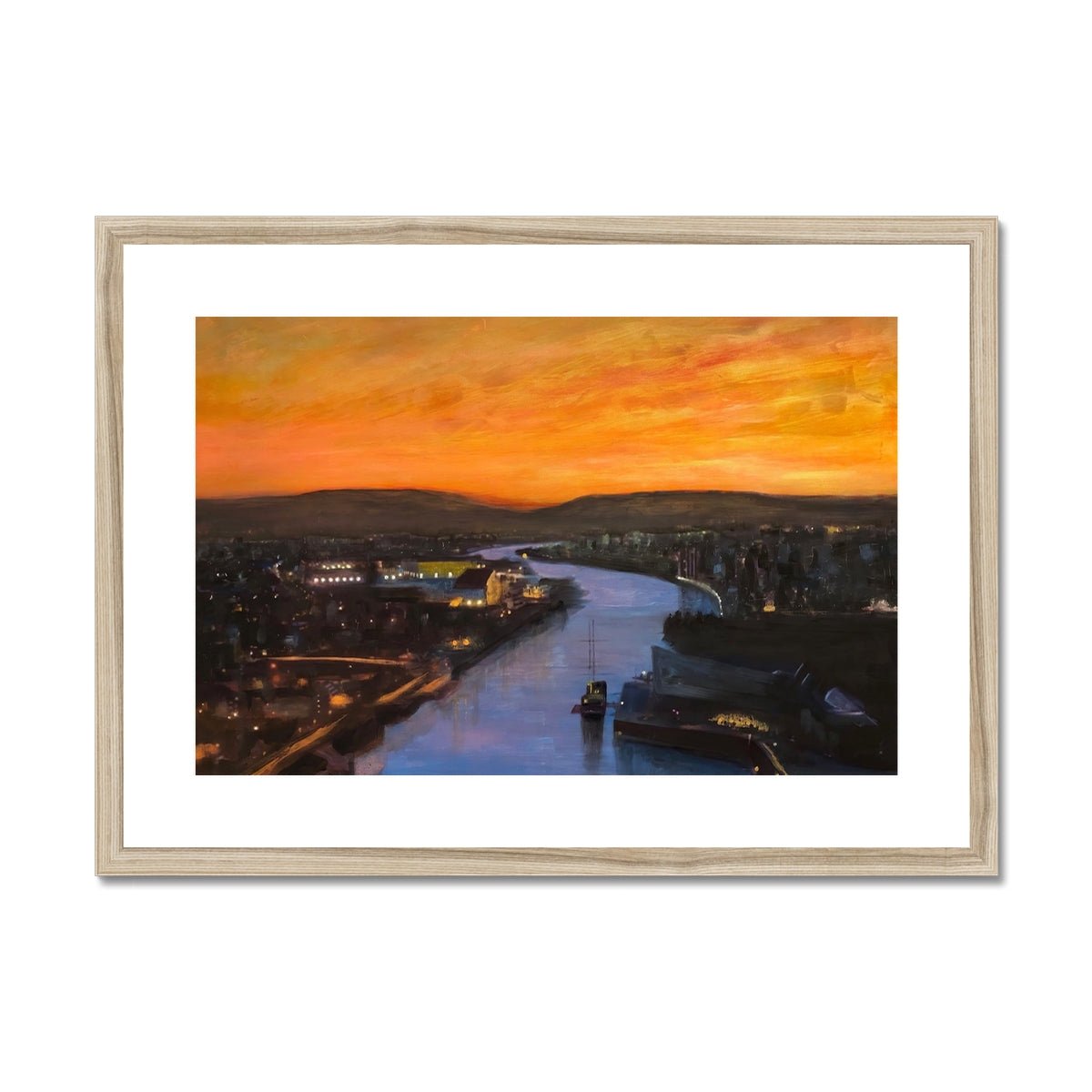 Glasgow Harbour Looking West Painting | Framed & Mounted Prints From Scotland