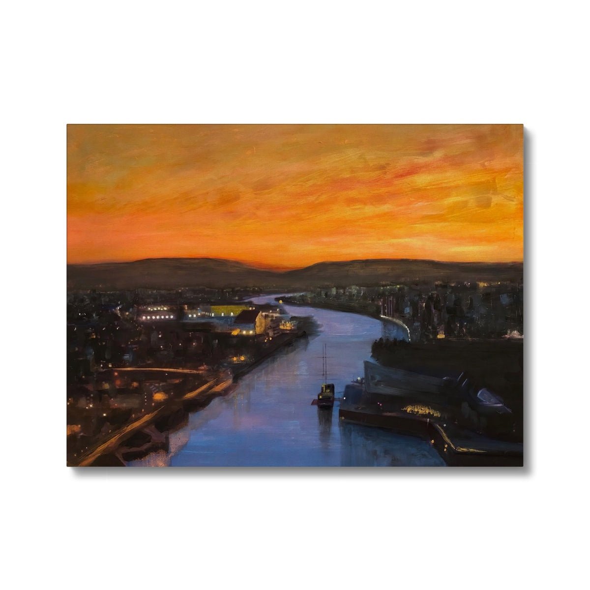 Glasgow Harbour Looking West Painting | Canvas Prints From Scotland