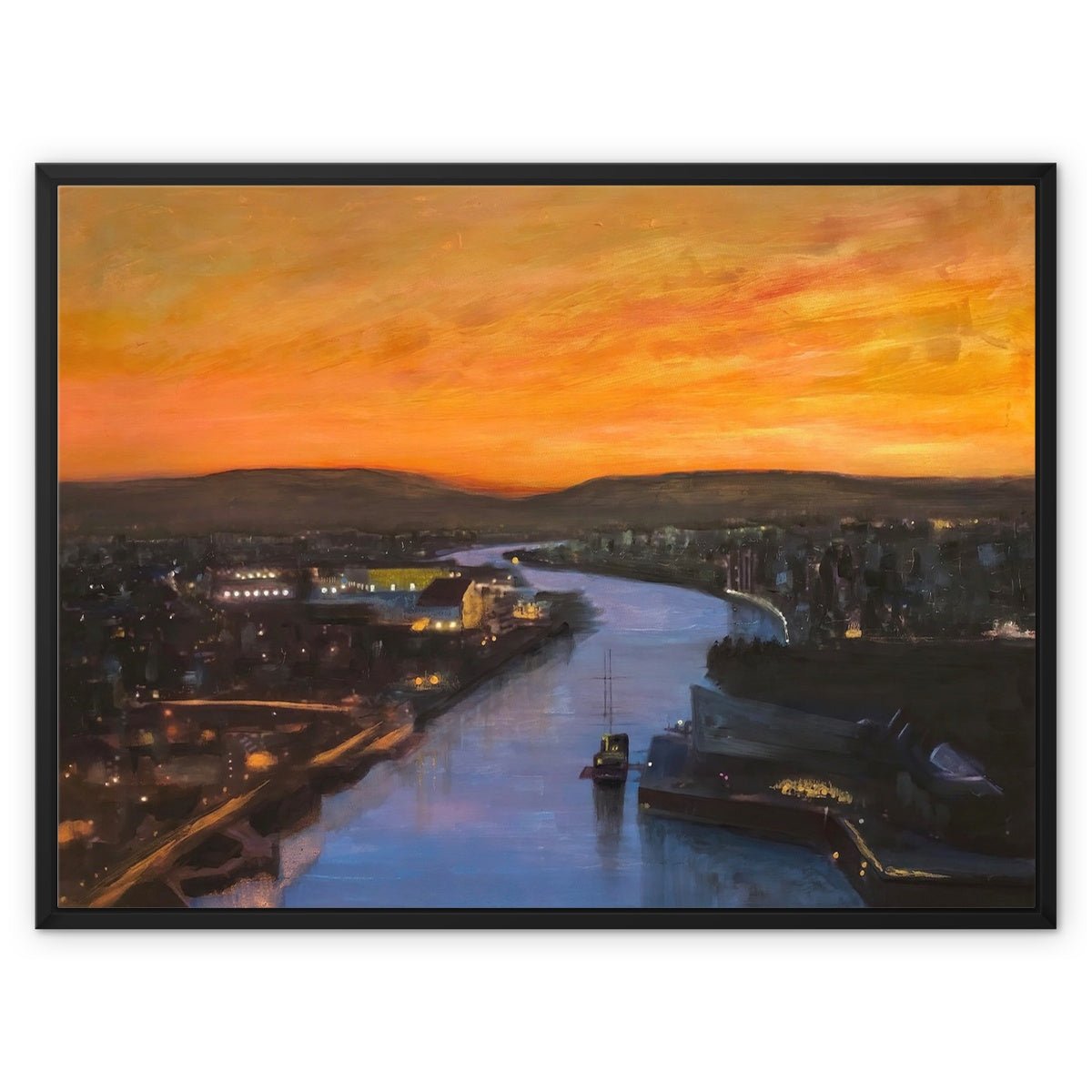 Glasgow Harbour Looking West Painting | Framed Canvas Prints From Scotland