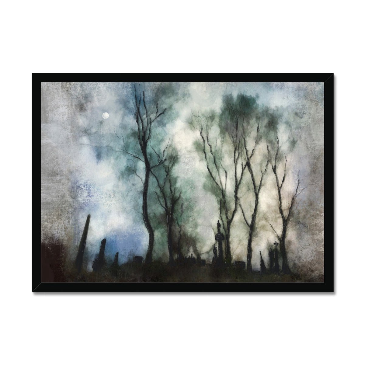 Glasgow Necropolis Moonlight Painting | Framed Prints From Scotland