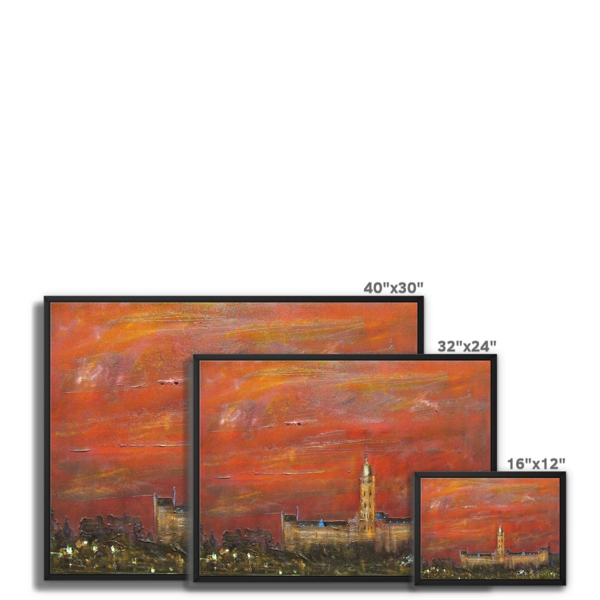 Glasgow University Dusk Painting | Framed Canvas From Scotland