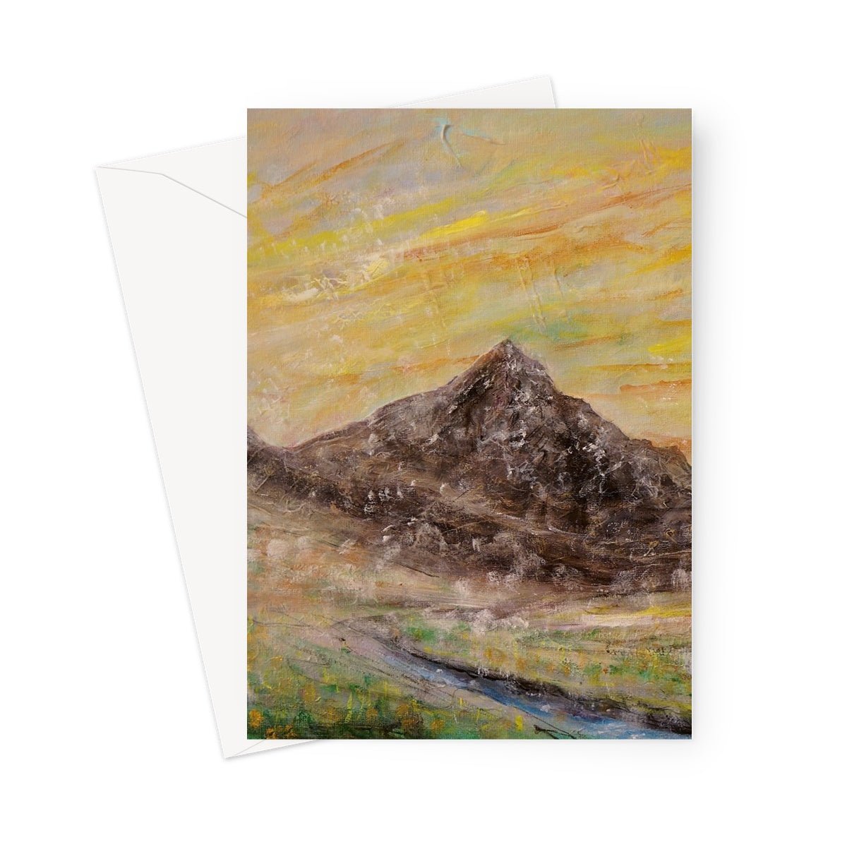 Glen Rosa Mist Arran Art Gifts Greeting Card-Greetings Cards-Arran Art Gallery-5"x7"-1 Card-Paintings, Prints, Homeware, Art Gifts From Scotland By Scottish Artist Kevin Hunter