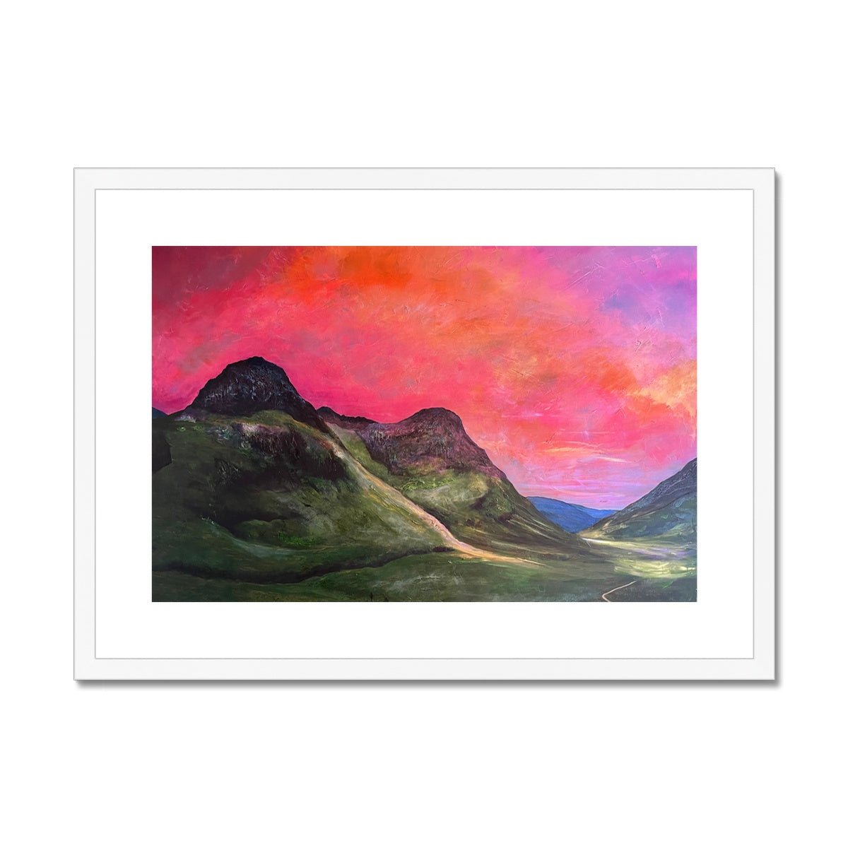 Glencoe Dusk Painting | Framed &amp; Mounted Prints From Scotland