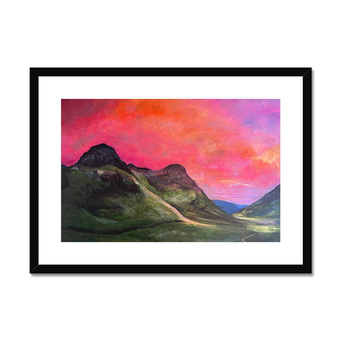 Glencoe Dusk Painting | Framed &amp; Mounted Prints From Scotland