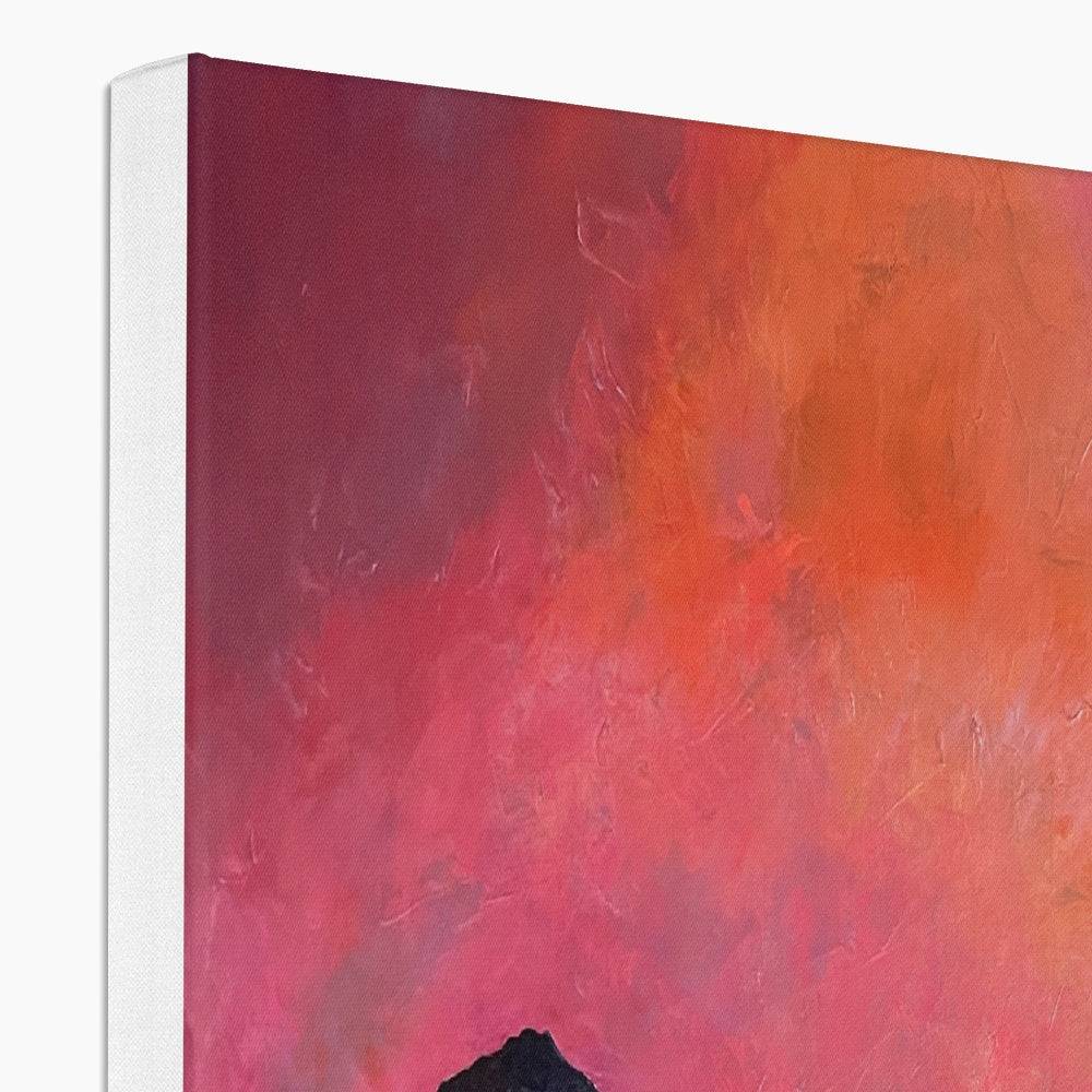 Glencoe Dusk Painting | Canvas From Scotland-Contemporary Stretched Canvas Prints-Glencoe Art Gallery-Paintings, Prints, Homeware, Art Gifts From Scotland By Scottish Artist Kevin Hunter