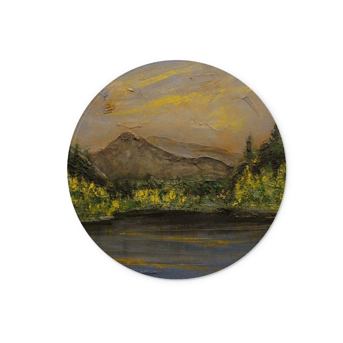 Glencoe Lochan Dusk Art Gifts Glass Chopping Board | Glencoe Art Gallery | Paintings, Prints, Homeware and Art Gifts From Scotland By Scottish Artist Kevin Hunter