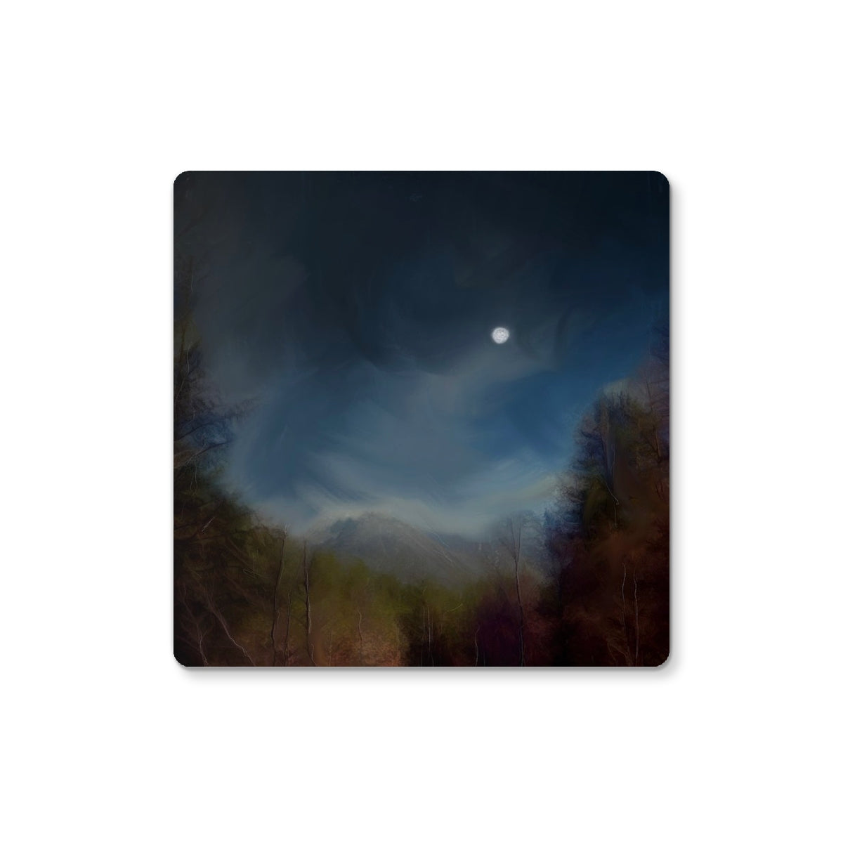 Glencoe Lochan Moonlight | Scottish Art Gifts | Coaster