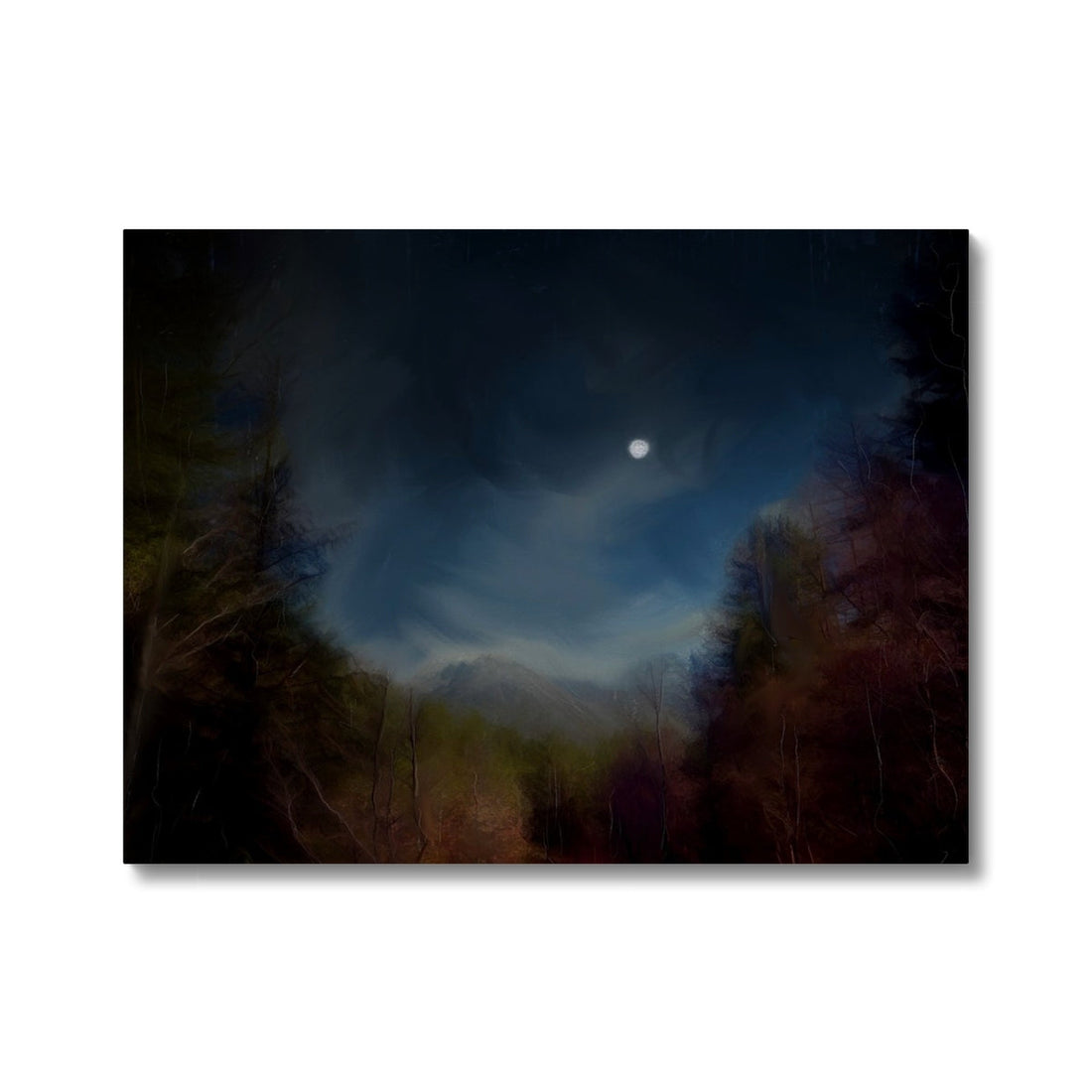 Glencoe Lochan Moonlight Canvas | Glencoe Art Gallery | Paintings, Prints, Homeware and Art Gifts From Scotland By Scottish Artist Kevin Hunter