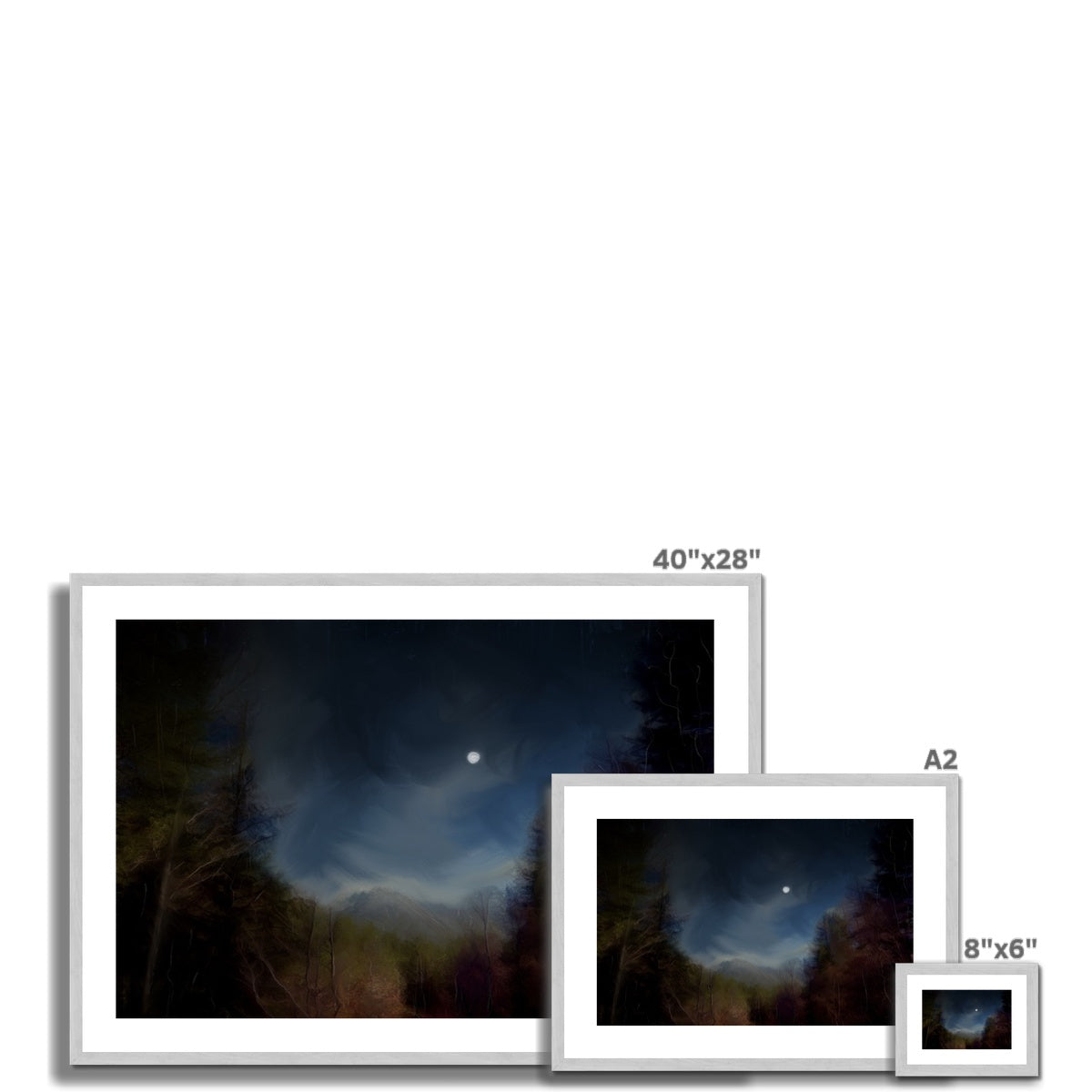 Glencoe Lochan Moonlight Painting | Antique Framed & Mounted Prints From Scotland