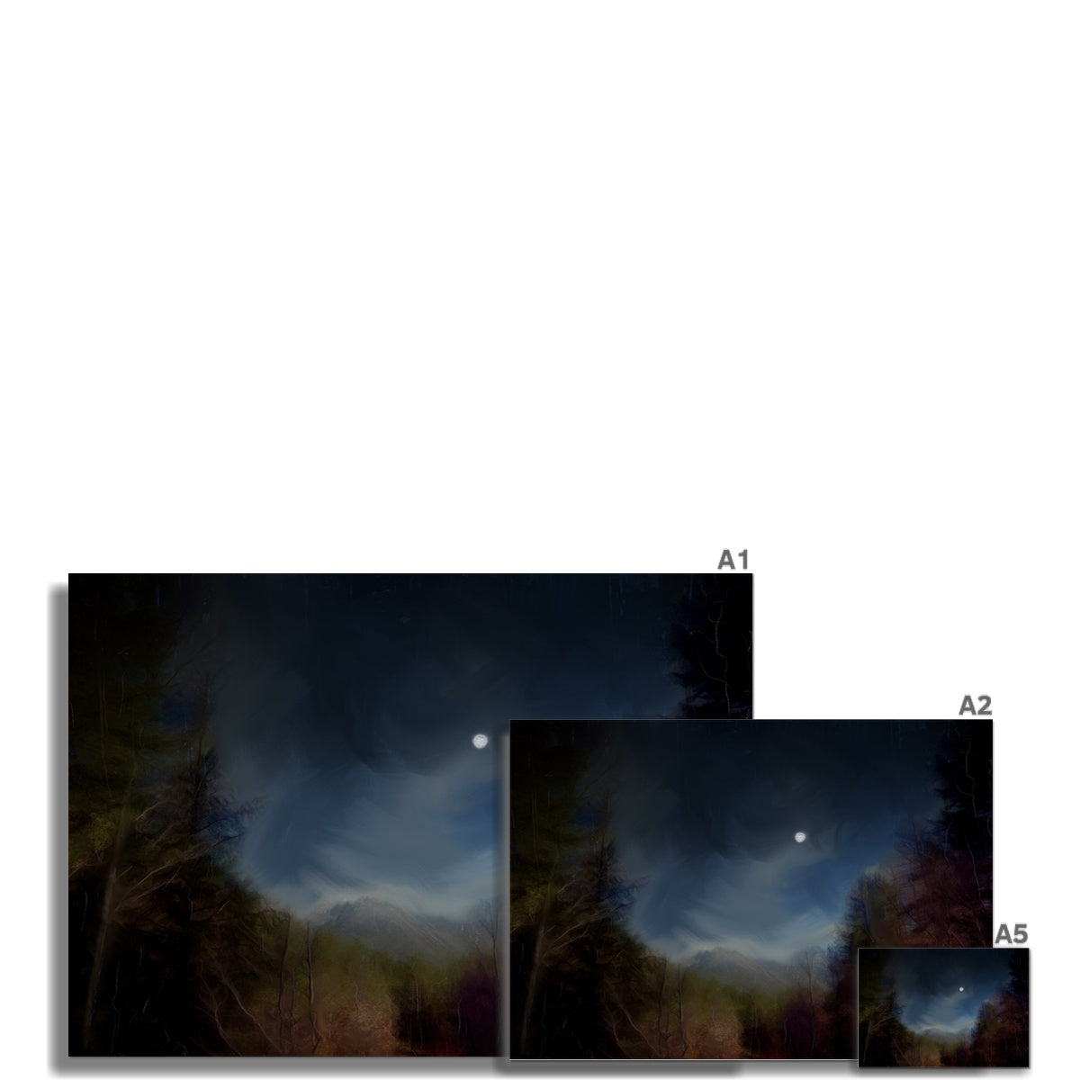 Glencoe Lochan Moonlight Painting | Fine Art Prints From Scotland