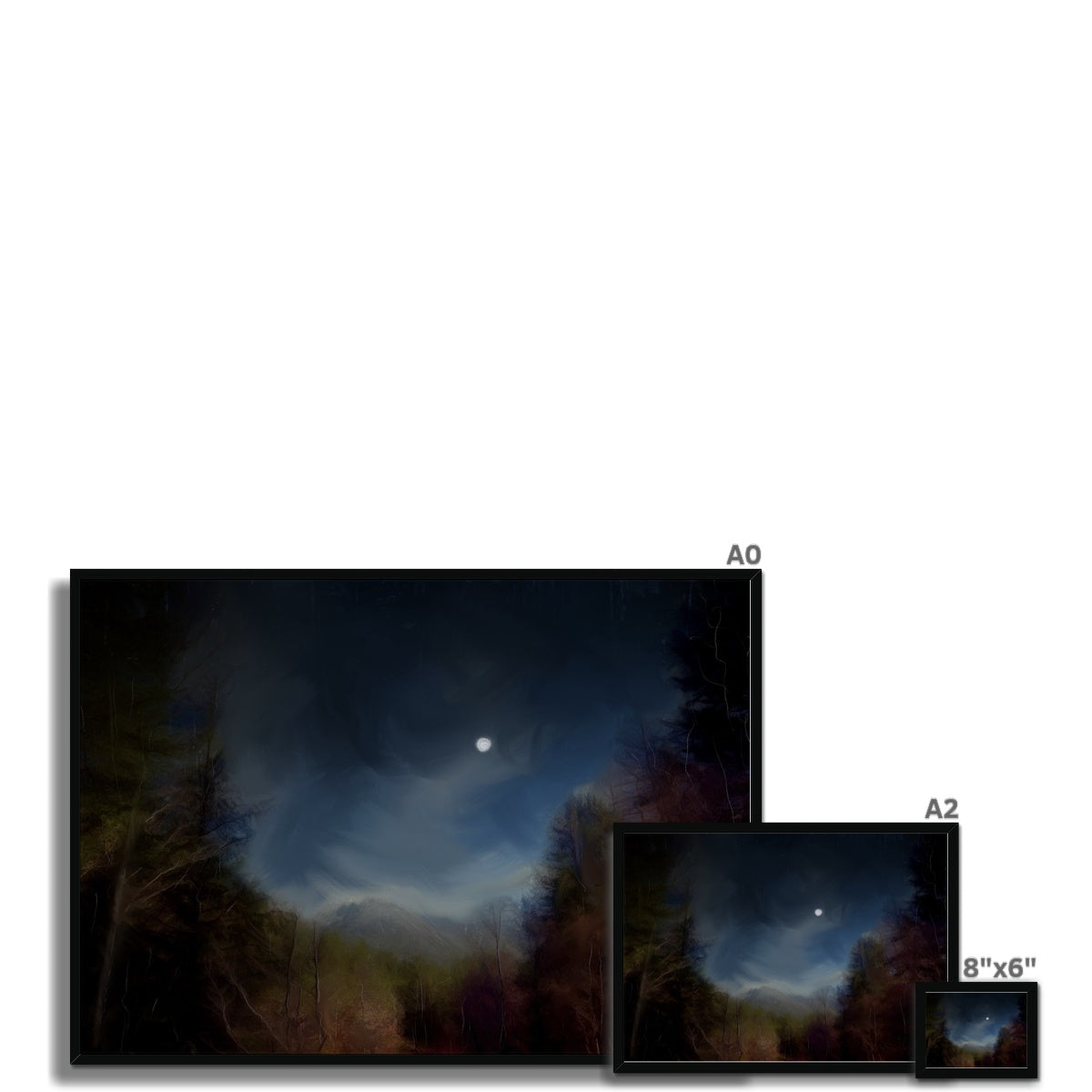 Glencoe Lochan Moonlight Painting | Framed Prints From Scotland