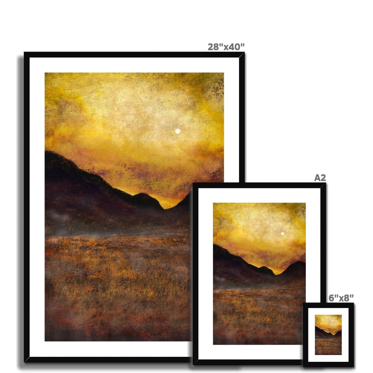 Glencoe Moonlight Painting | Framed &amp; Mounted Prints From Scotland