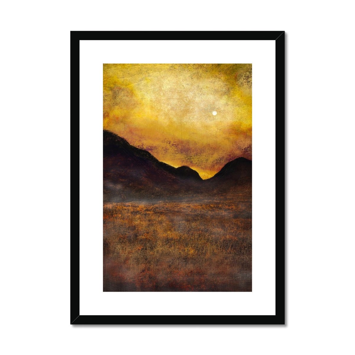 Glencoe Moonlight Painting | Framed & Mounted Prints From Scotland