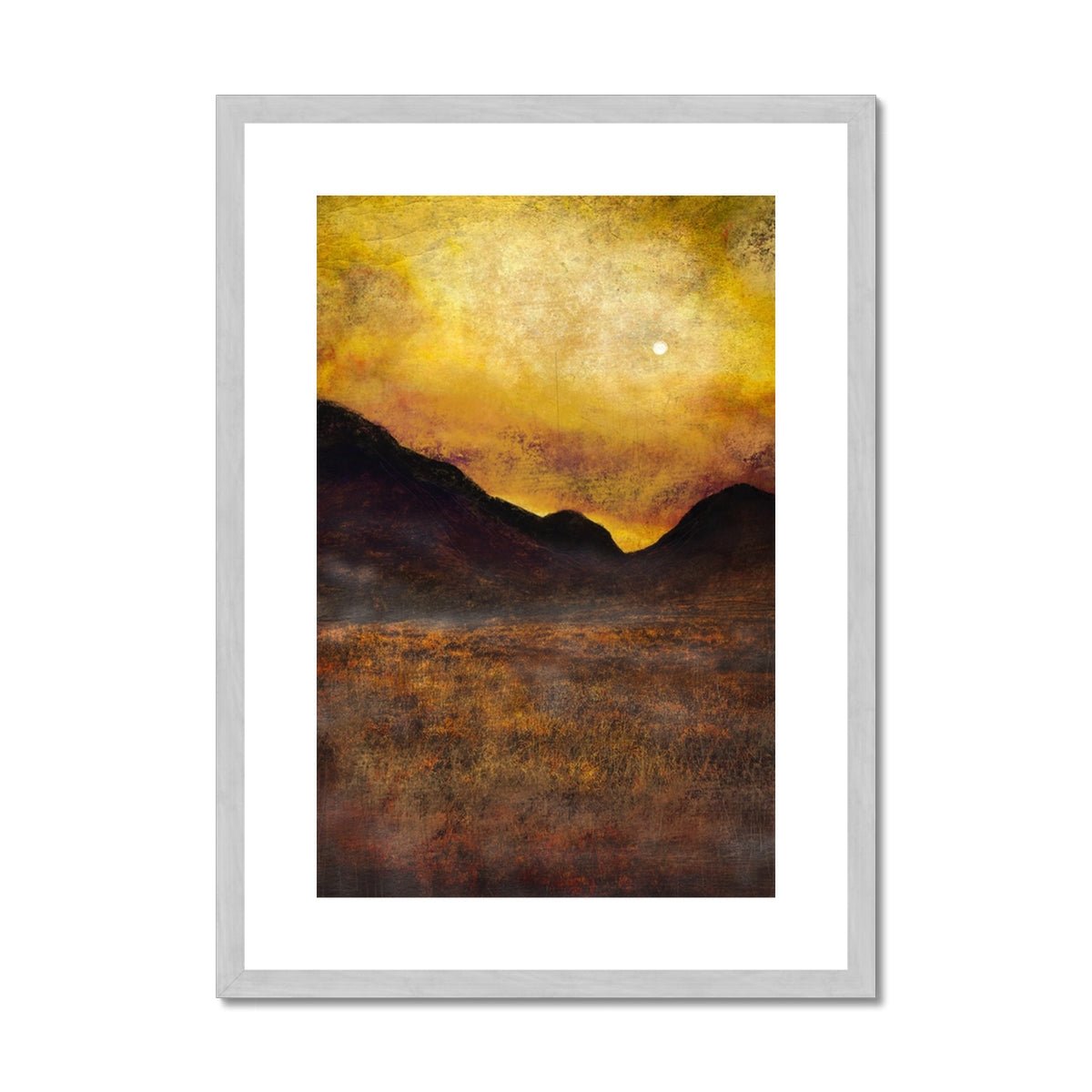 Glencoe Moonlight Painting | Antique Framed & Mounted Prints From Scotland