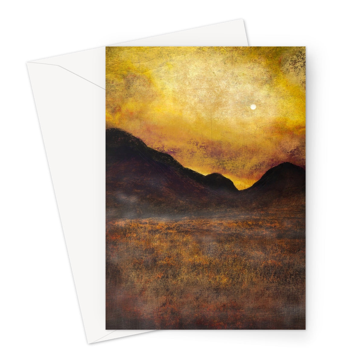 Glencoe Moonlight Scottish Art Gifts Greeting Card