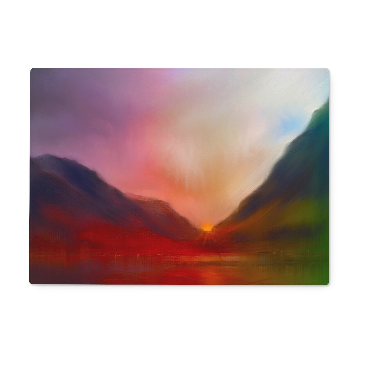 Glencoe Sunset Art Gifts Glass Chopping Board