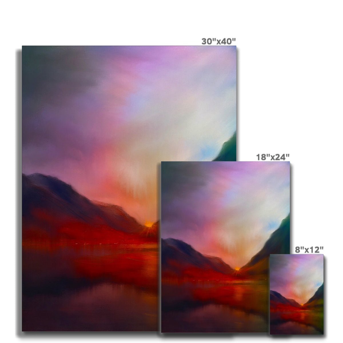 Glencoe Sunset Painting | Canvas Prints From Scotland