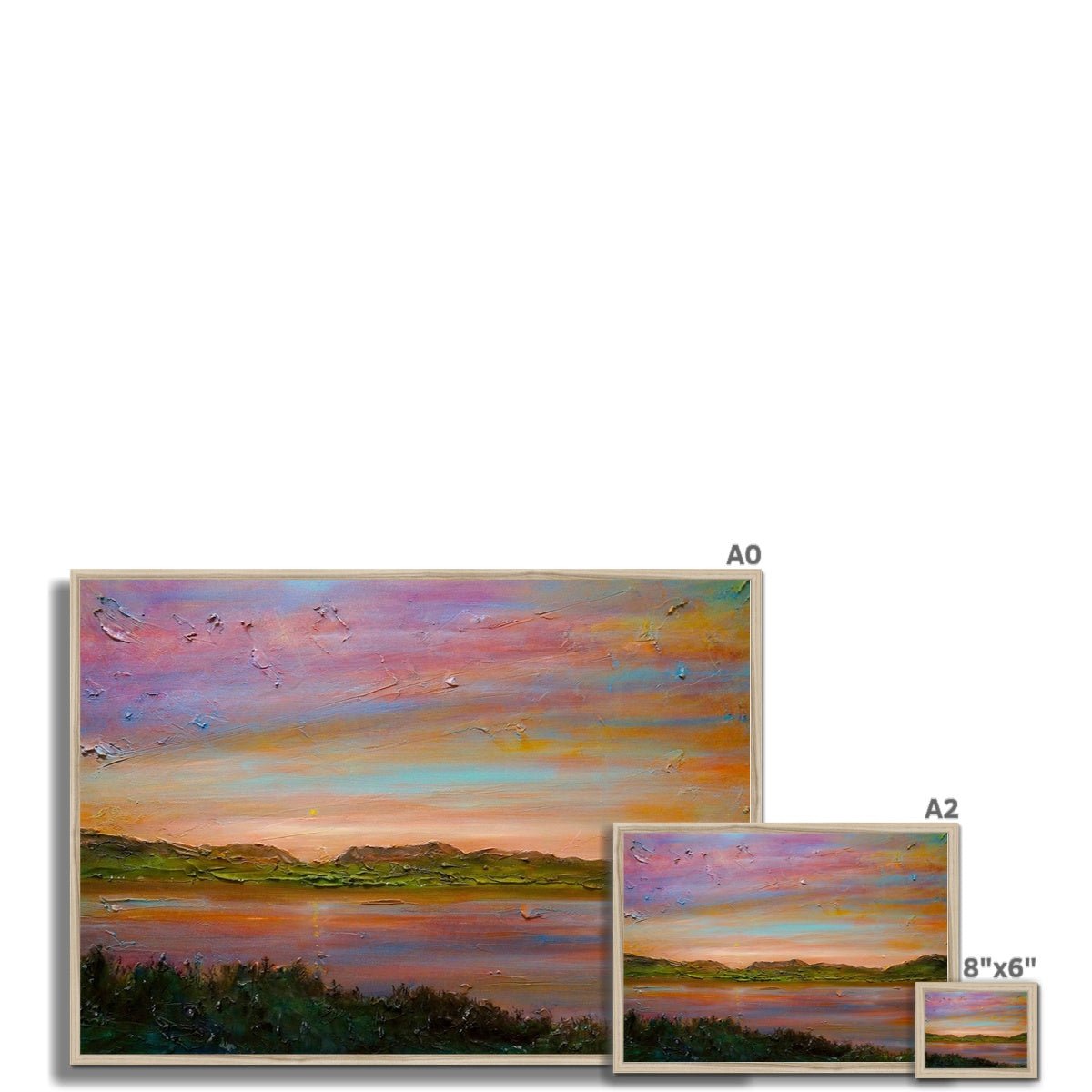 Gourock Golf Club Sunset Painting | Framed Prints From Scotland-Framed Prints-River Clyde Art Gallery-Paintings, Prints, Homeware, Art Gifts From Scotland By Scottish Artist Kevin Hunter