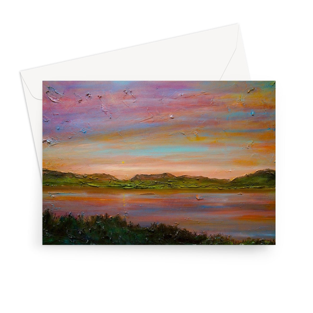 Gourock Golf Club Sunset Scottish Art Gifts Greeting Card