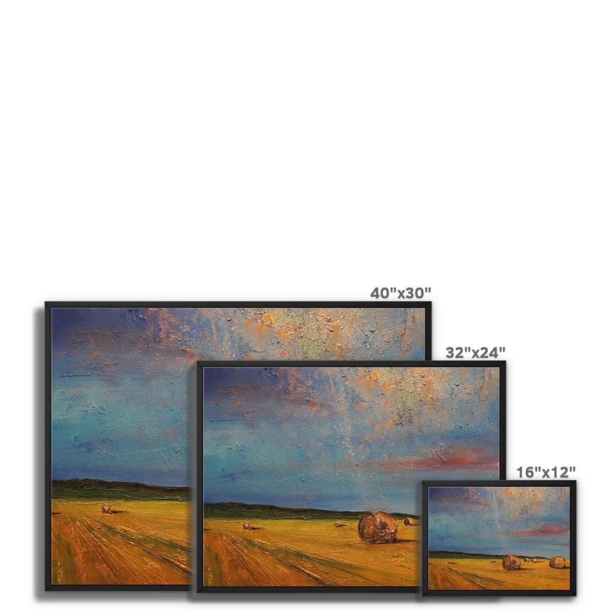 Hay Bales Painting | Framed Canvas From Scotland