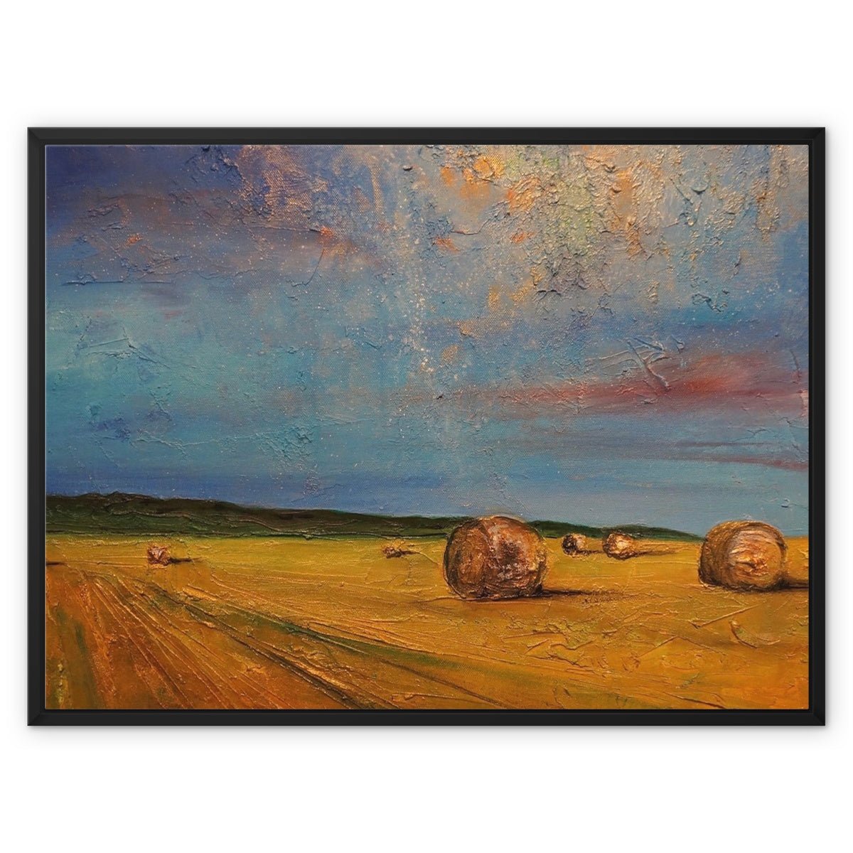 Hay Bales Painting | Framed Canvas From Scotland