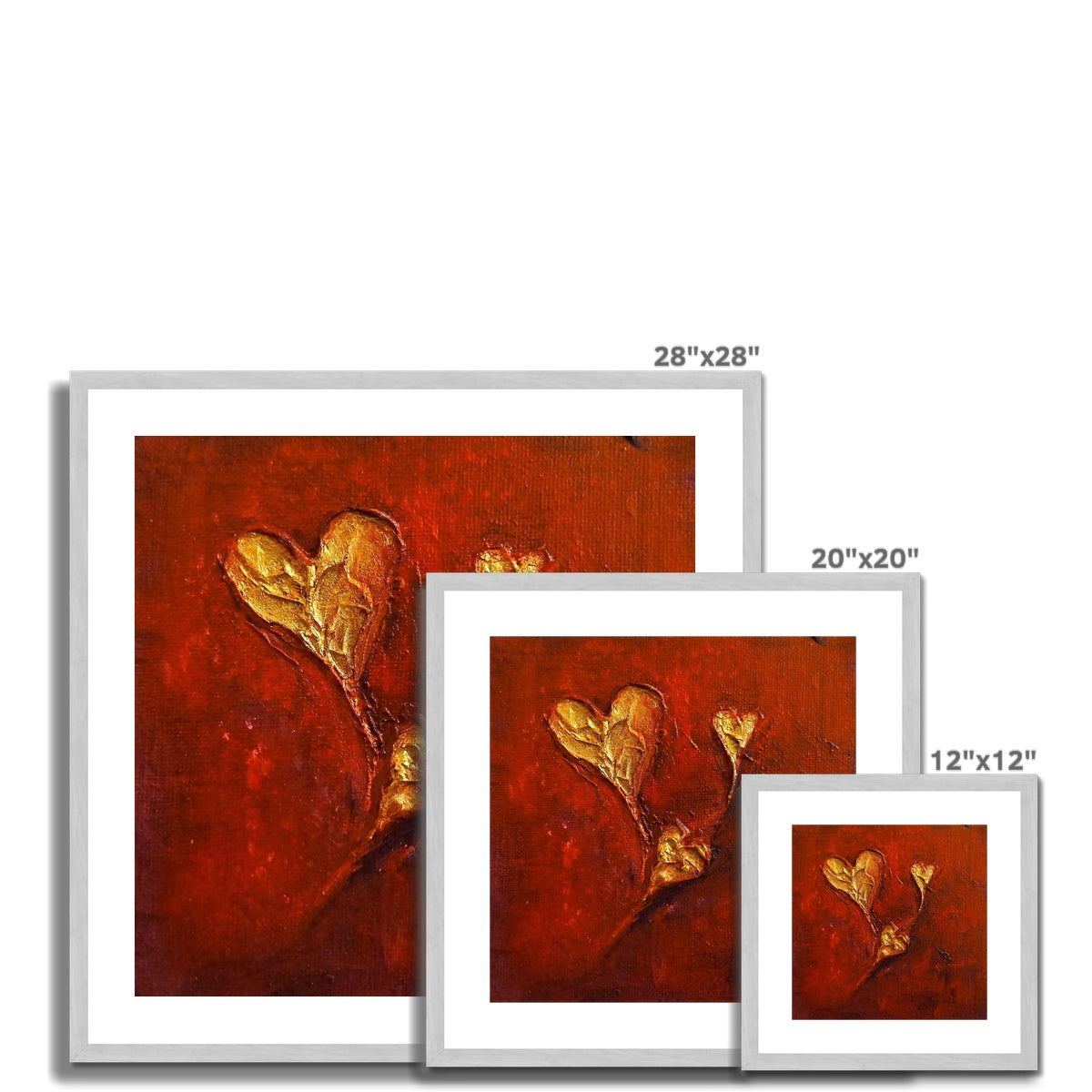 Hearts Abstract Painting | Antique Framed & Mounted Prints From Scotland