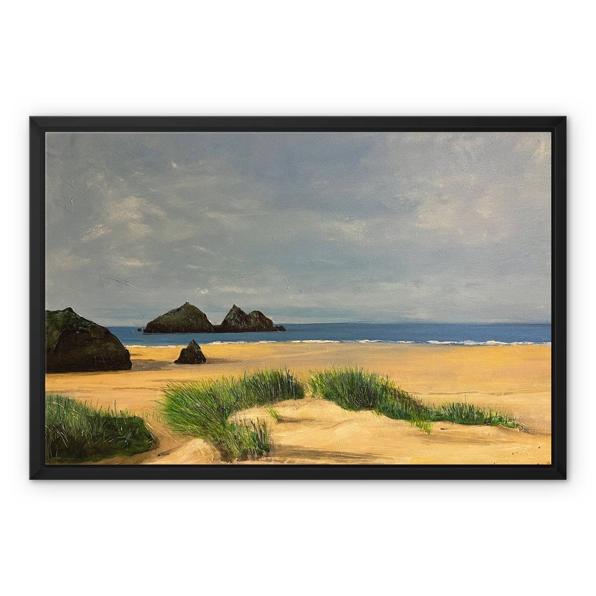 Holywell Bay Cornwall Painting | Framed Canvas From Scotland