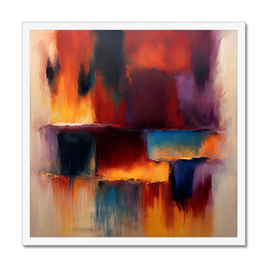 Horizon Dawn Abstract Painting | Art By Koan | Framed Print