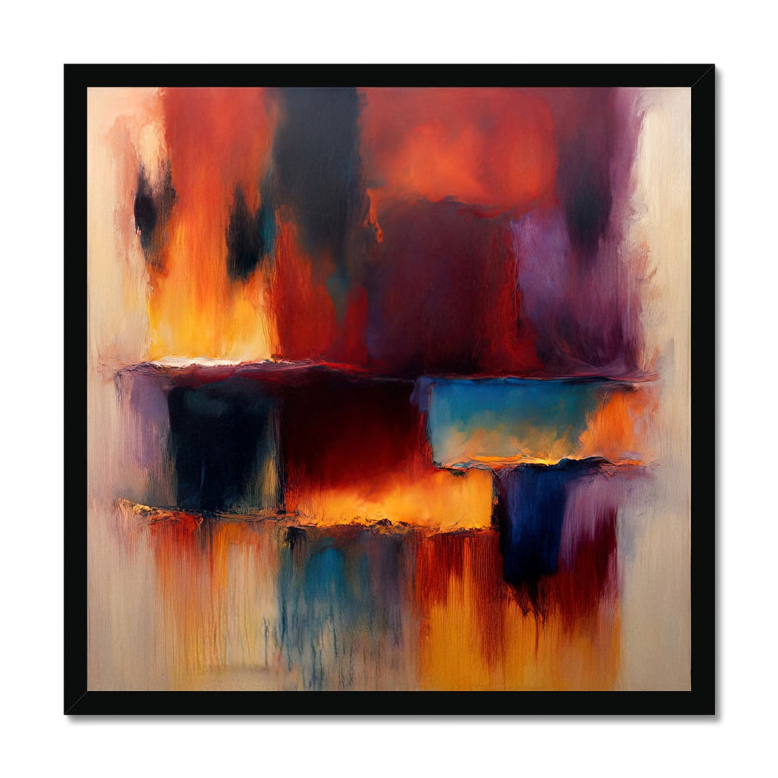 Horizon Dawn Abstract Painting | Art By Koan | Framed Print