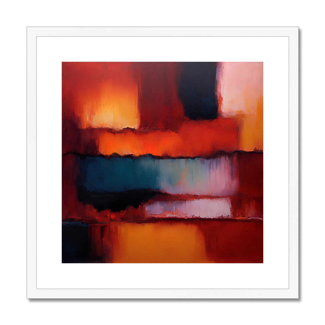 Horizon Sunset Abstract Painting | Art By Koan | Framed &amp; Mounted Print