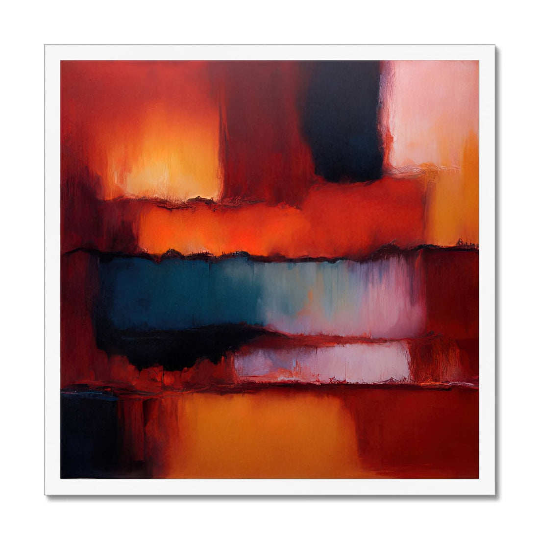 Horizon Sunset Abstract Painting | Art By Koan | Framed Print