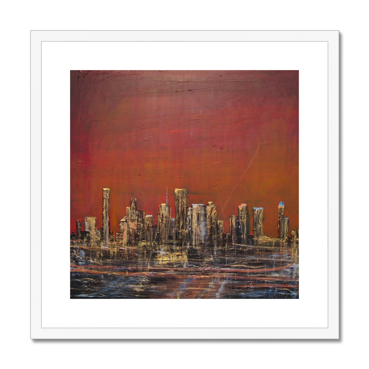 Houston Dusk Texas Painting | Framed &amp; Mounted Prints From Scotland