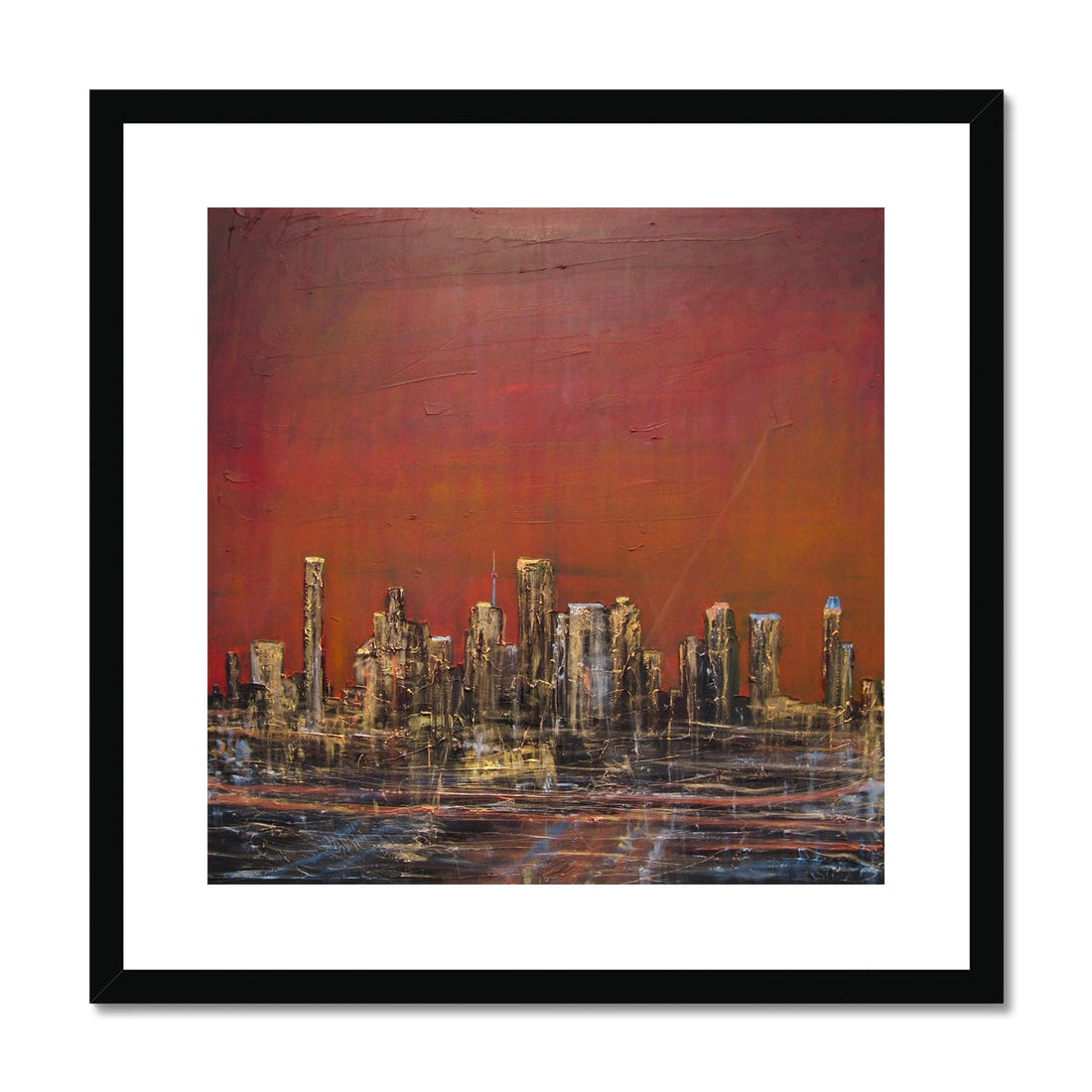 Houston Dusk Texas Painting | Framed &amp; Mounted Prints From Scotland