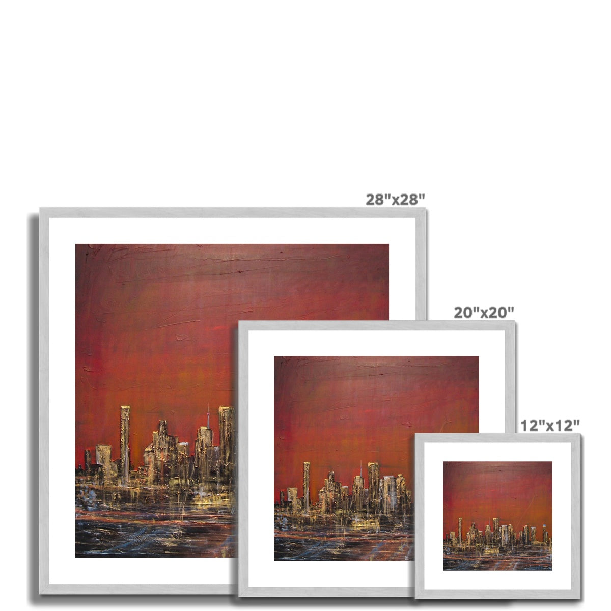 Houston Dusk Texas Painting | Antique Framed & Mounted Prints From Scotland