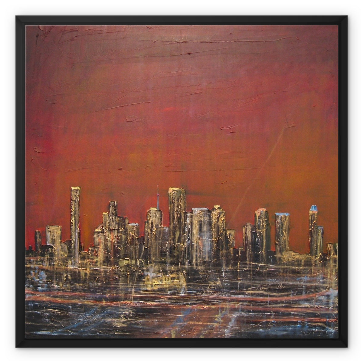 Houston Dusk Texas Painting | Framed Canvas Prints From Scotland