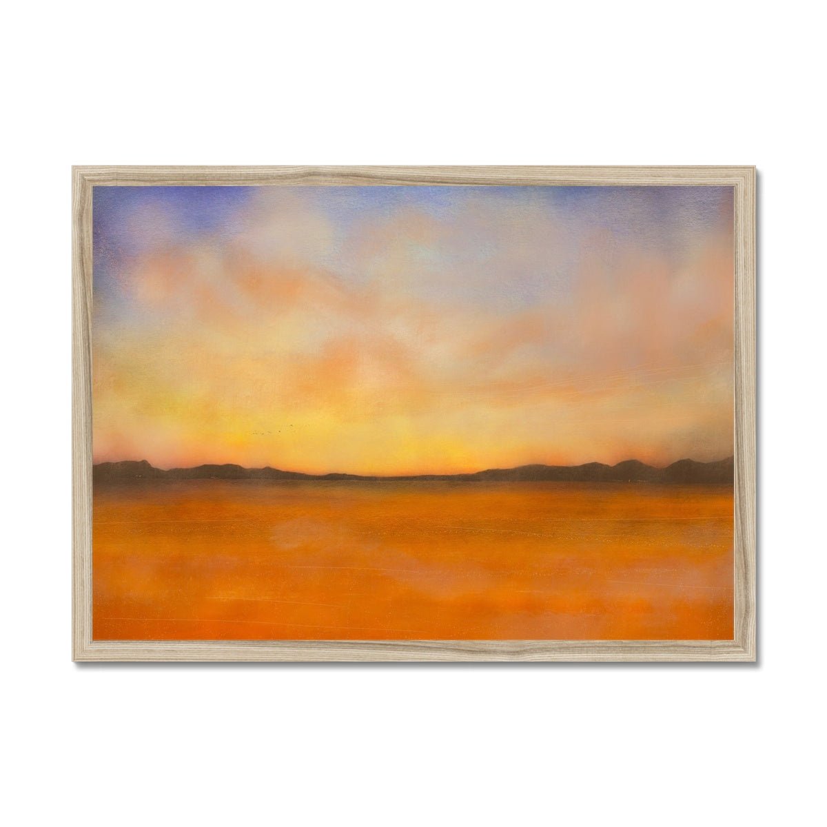 Islay Dawn Painting | Framed Prints From Scotland-Framed Prints-Hebridean Islands Art Gallery-A2 Landscape-Natural Frame-Paintings, Prints, Homeware, Art Gifts From Scotland By Scottish Artist Kevin Hunter